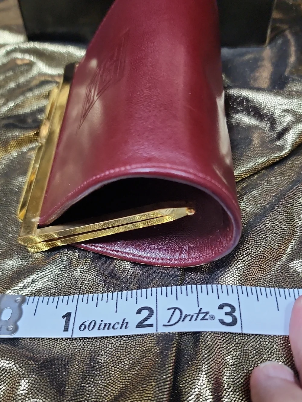 Givenchy Women's Burgundy Leather Frame Kiss Clasp Bag